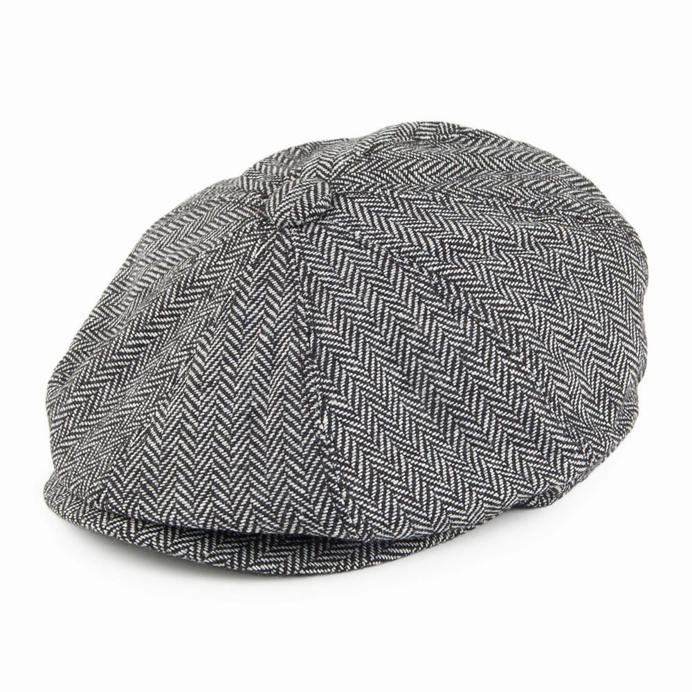 Herringbone Newsboy Cap - Grey