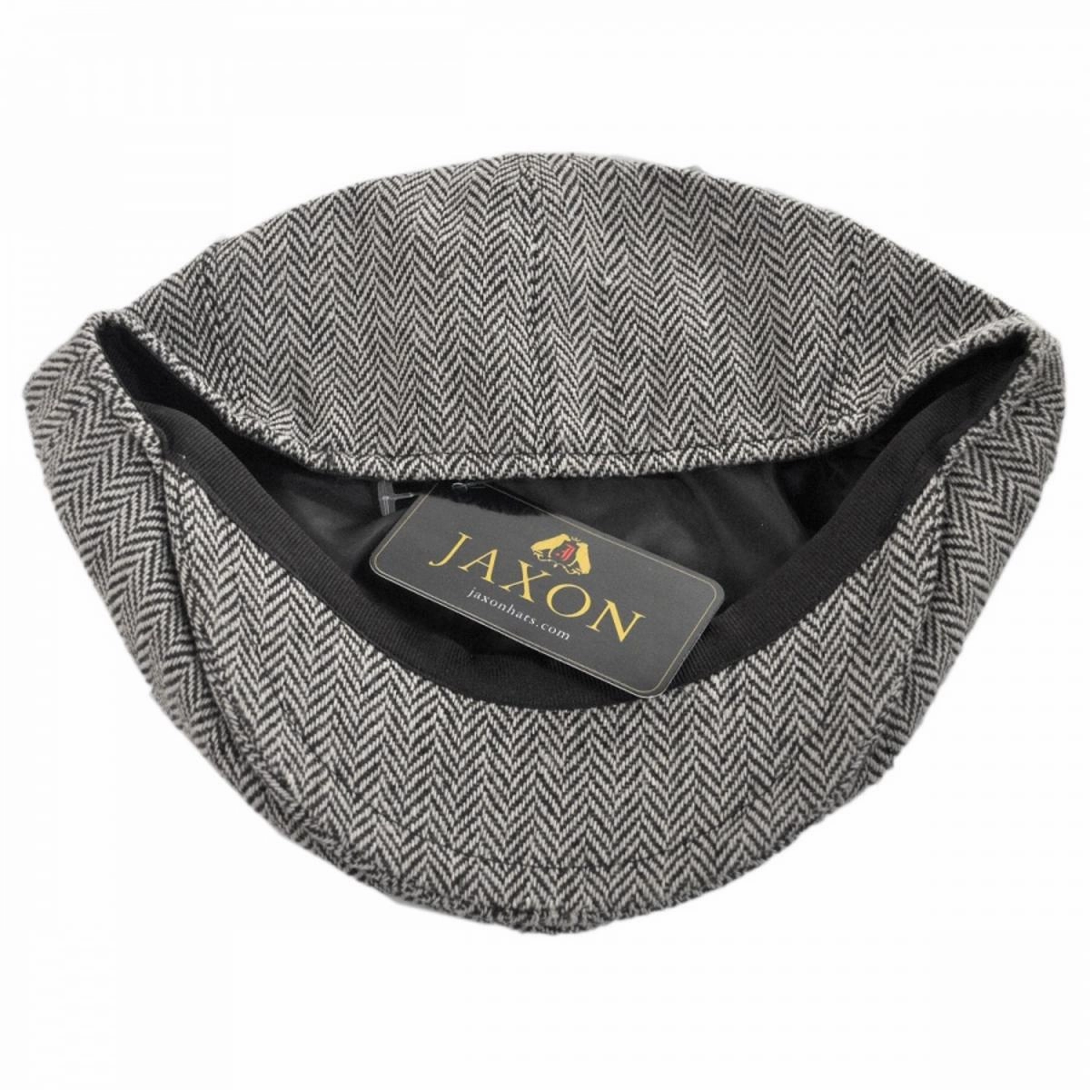 Herringbone Wool Blend Newsboy Cap