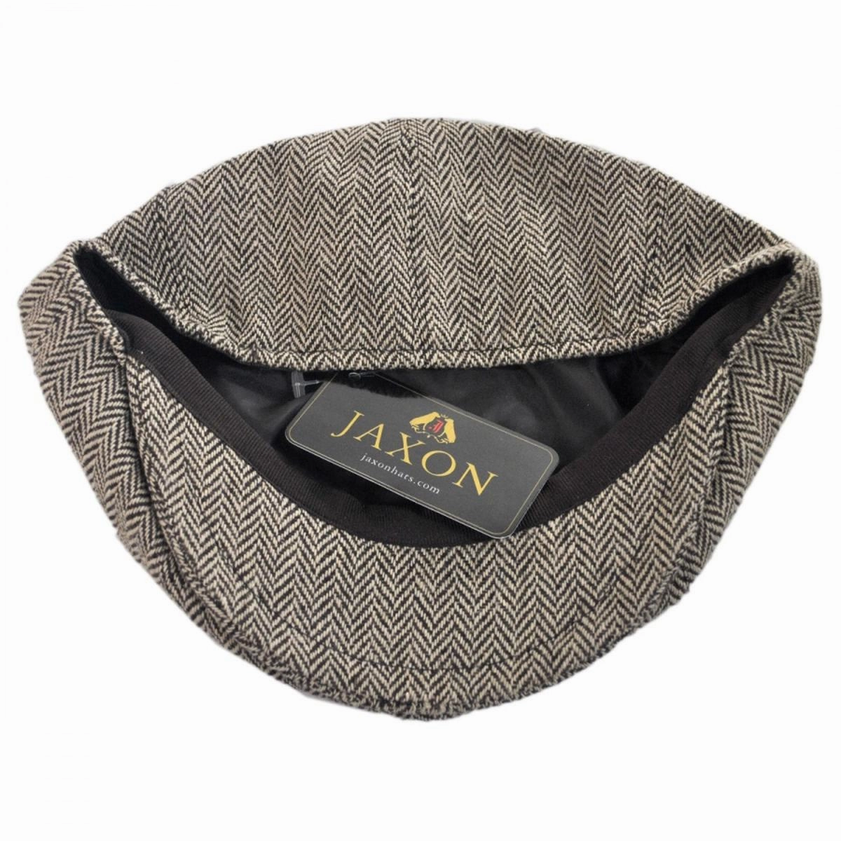 Herringbone Wool Blend Newsboy Cap