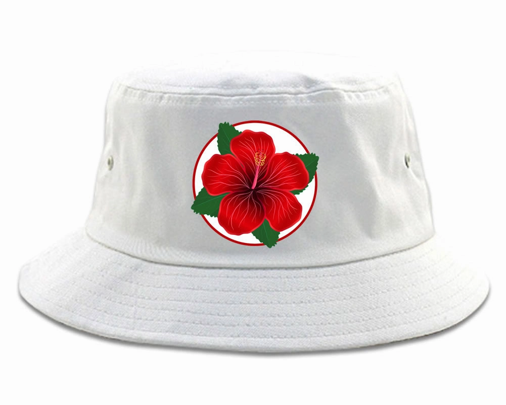 Hibiscus Flower Chest Mens Bucket Hat