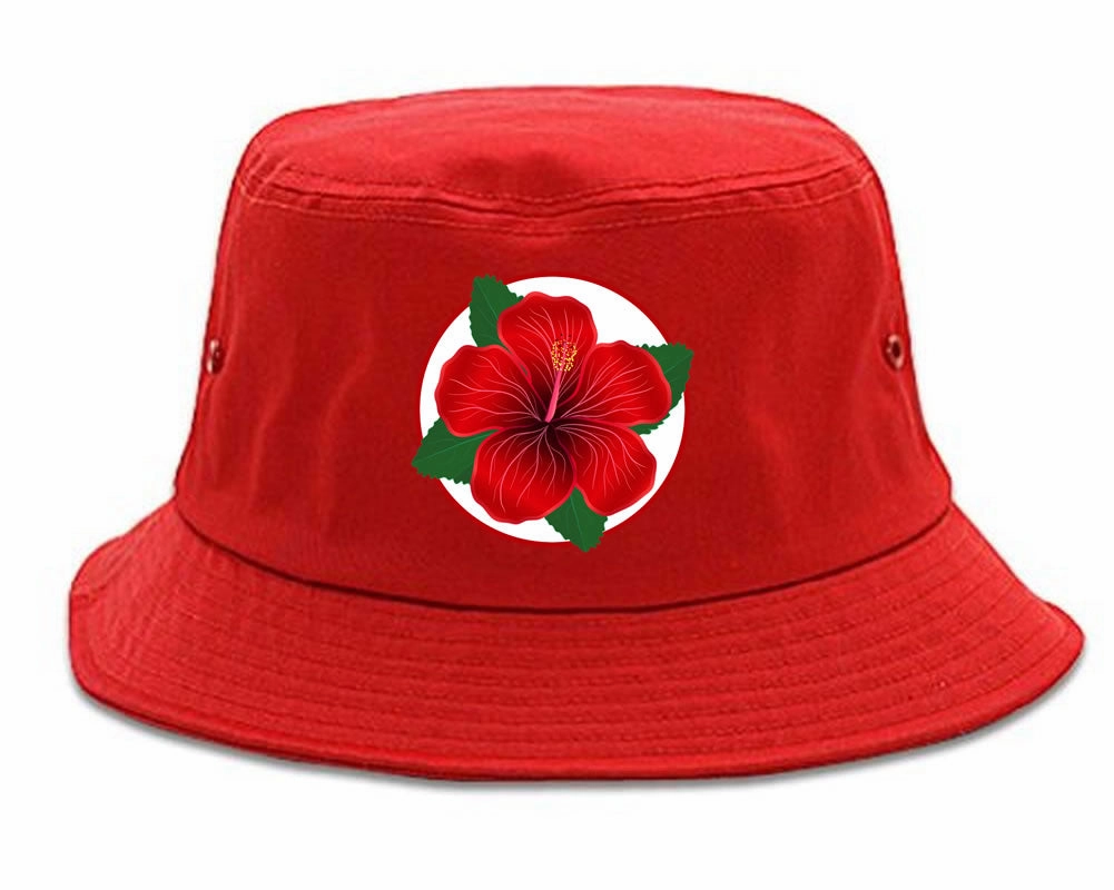 Hibiscus Flower Chest Mens Bucket Hat