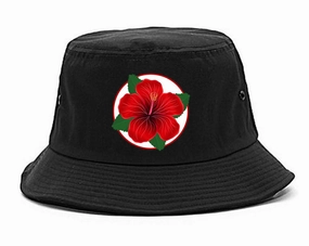 Hibiscus Flower Chest Mens Bucket Hat