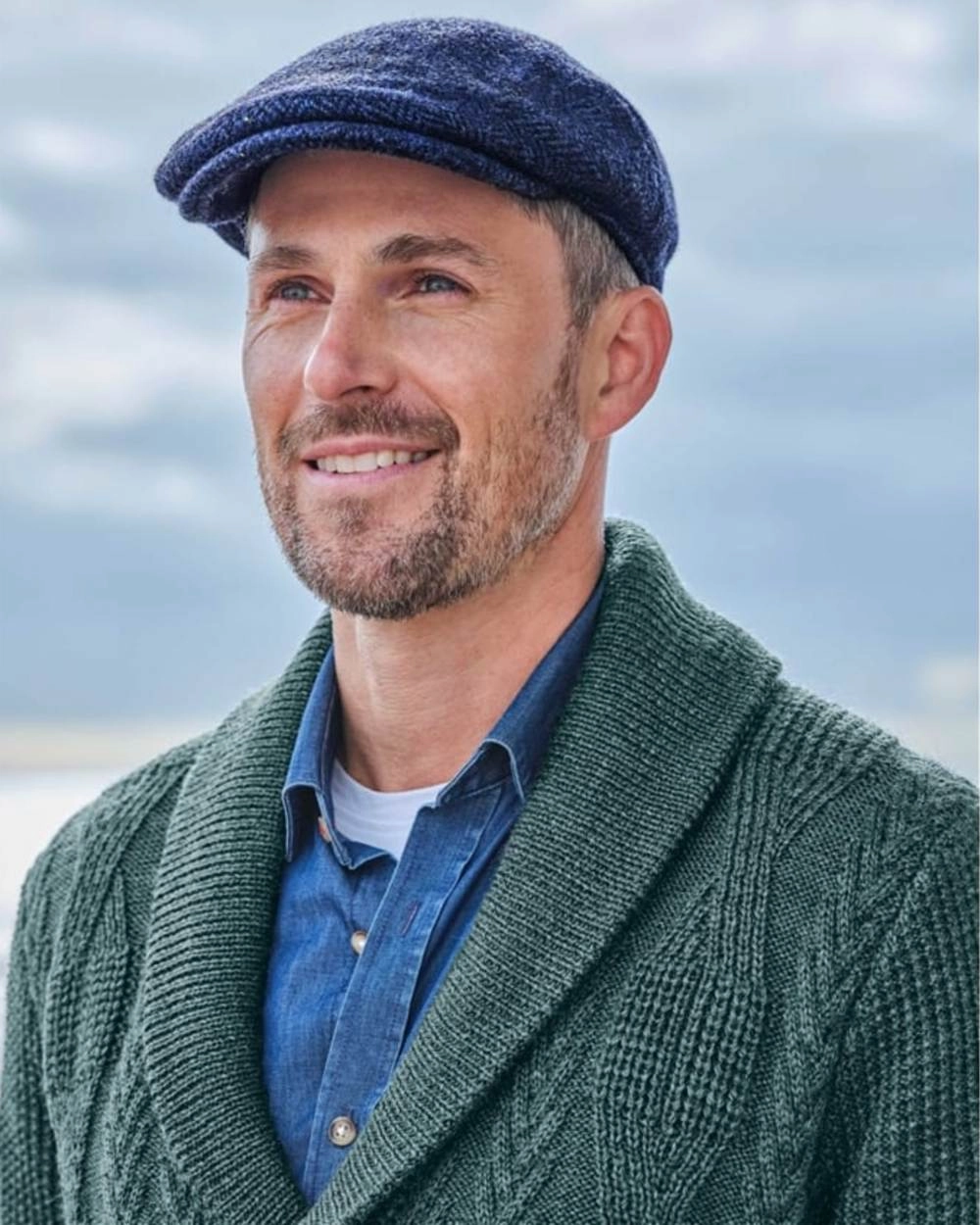 Hoggs of Fife Herringbone Waterproof Tweed Flat Cap