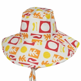Holiday Retro Cotton Bucket Hat - White/Red