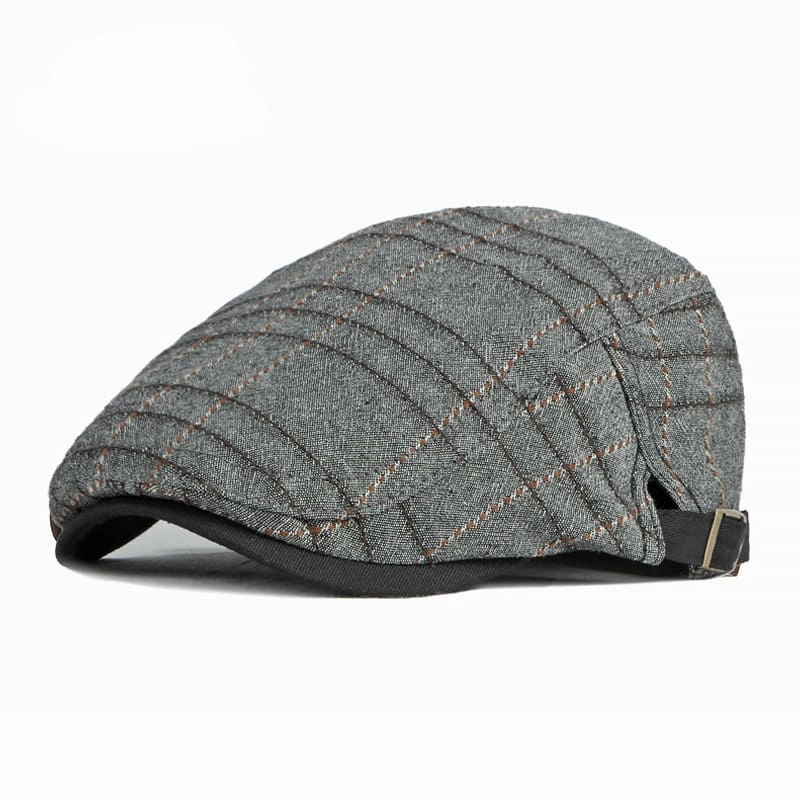 Holland Striped Cotton Flat Cap