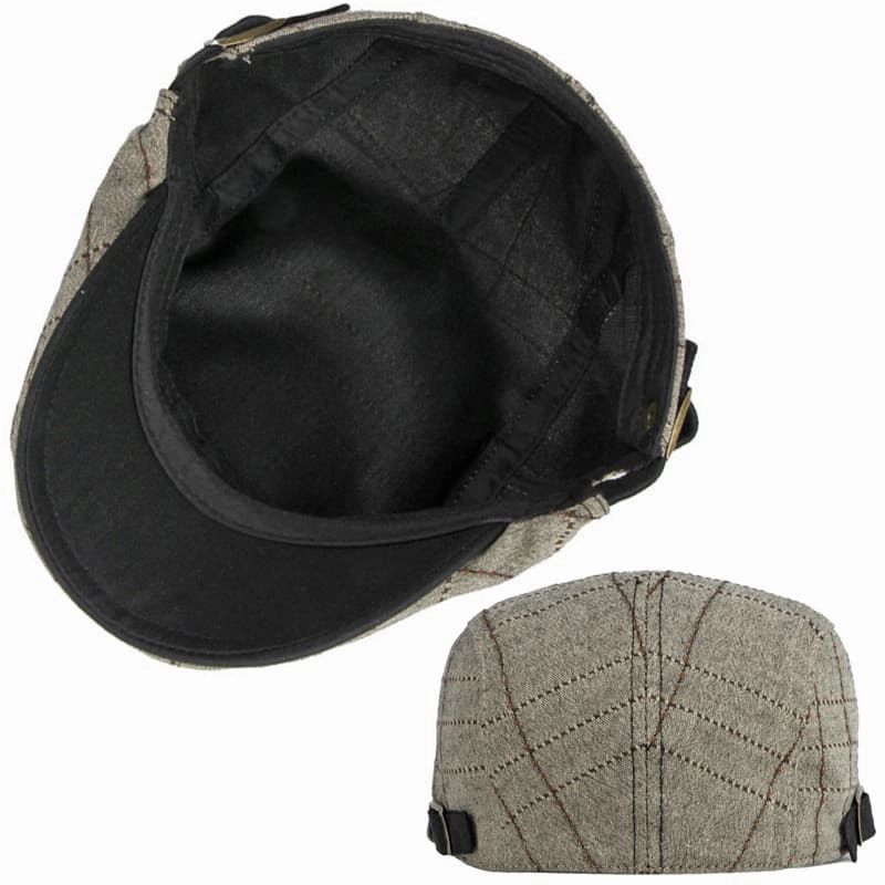 Holland Striped Cotton Flat Cap