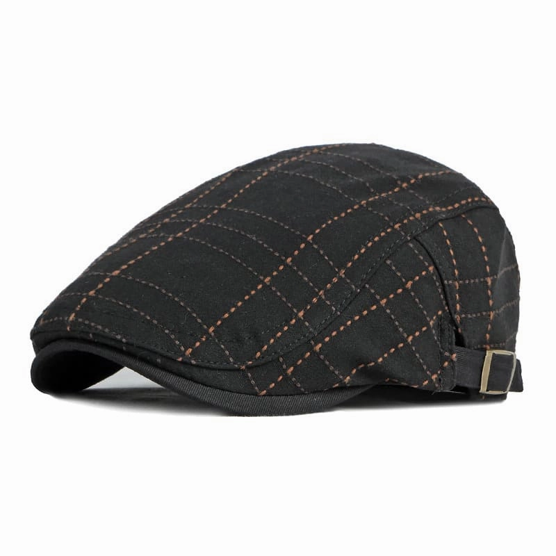 Holland Striped Cotton Flat Cap
