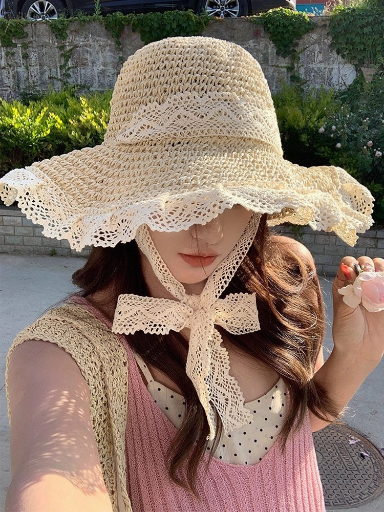 Hollowed Straw Sun Hat
