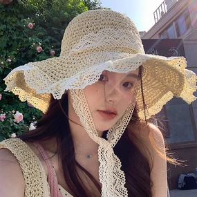 Hollowed Straw Sun Hat