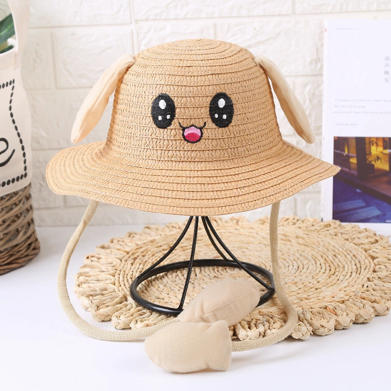 Hot Ears Move Hat Baby UV Protection Cute Cool Bunny Straw