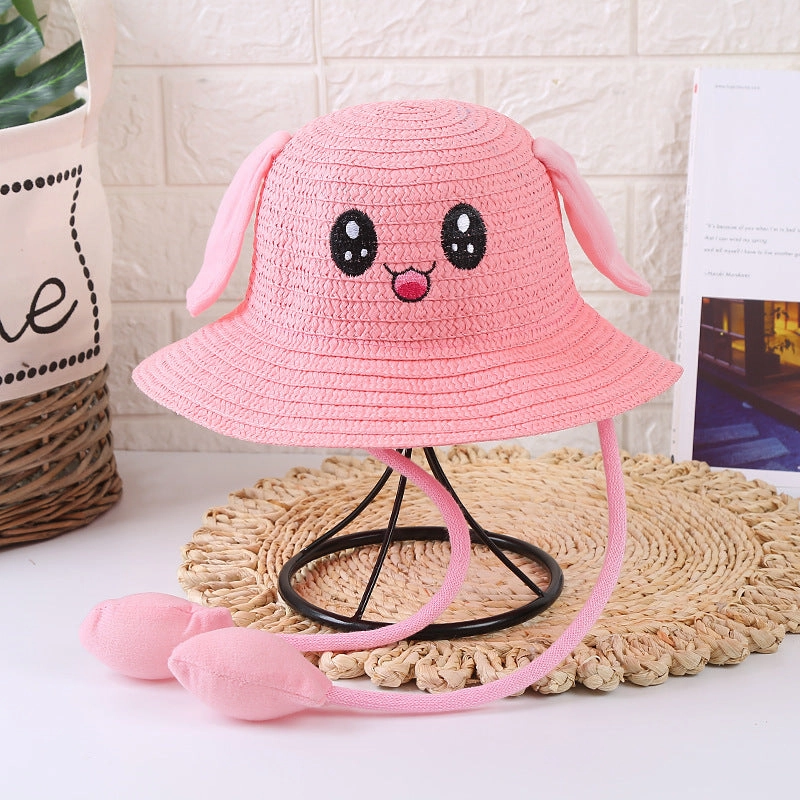 Hot Ears Move Hat Baby UV Protection Cute Cool Bunny Straw