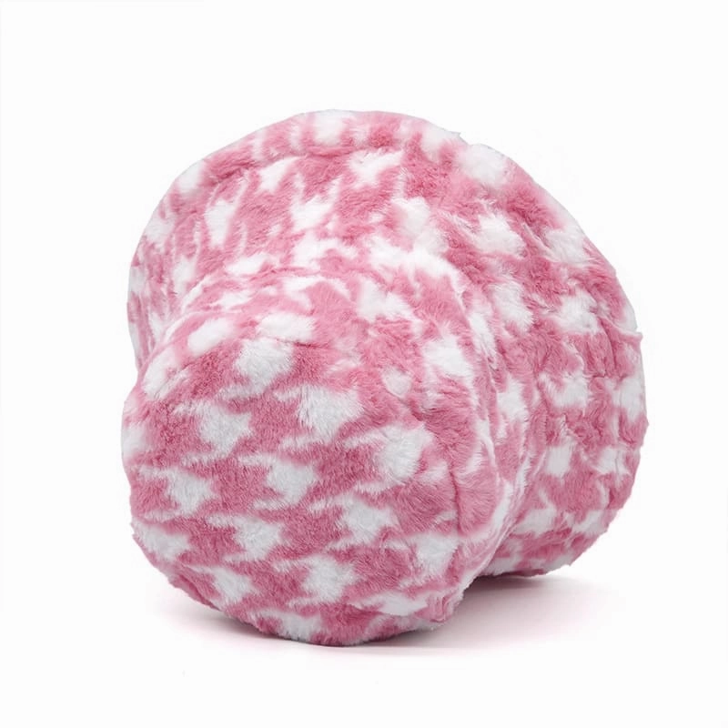 Houndstooth Fur Bucket Hat