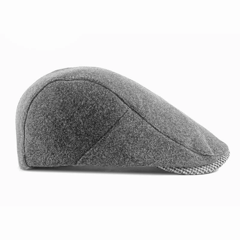Houndstooth Visor Plain Flat Cap