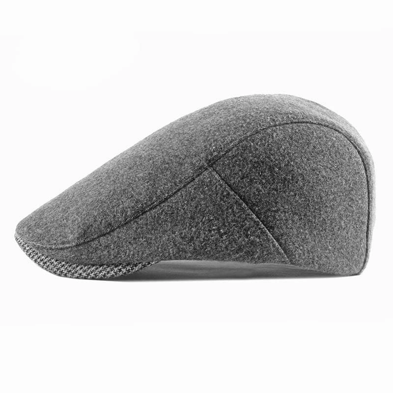 Houndstooth Visor Plain Flat Cap