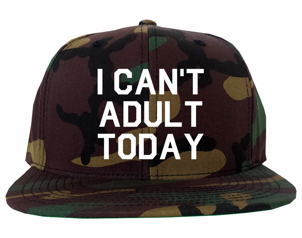 I Cant Adult Today Mens Snapback Hat