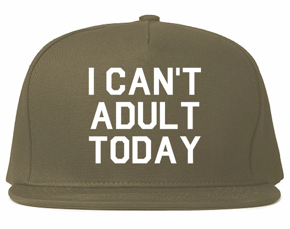 I Cant Adult Today Mens Snapback Hat