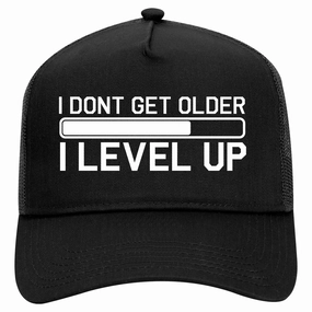 I Dont Get Older I Level Up Funny Birthday Retro Adult 5 Panel Mesh Trucker Hat