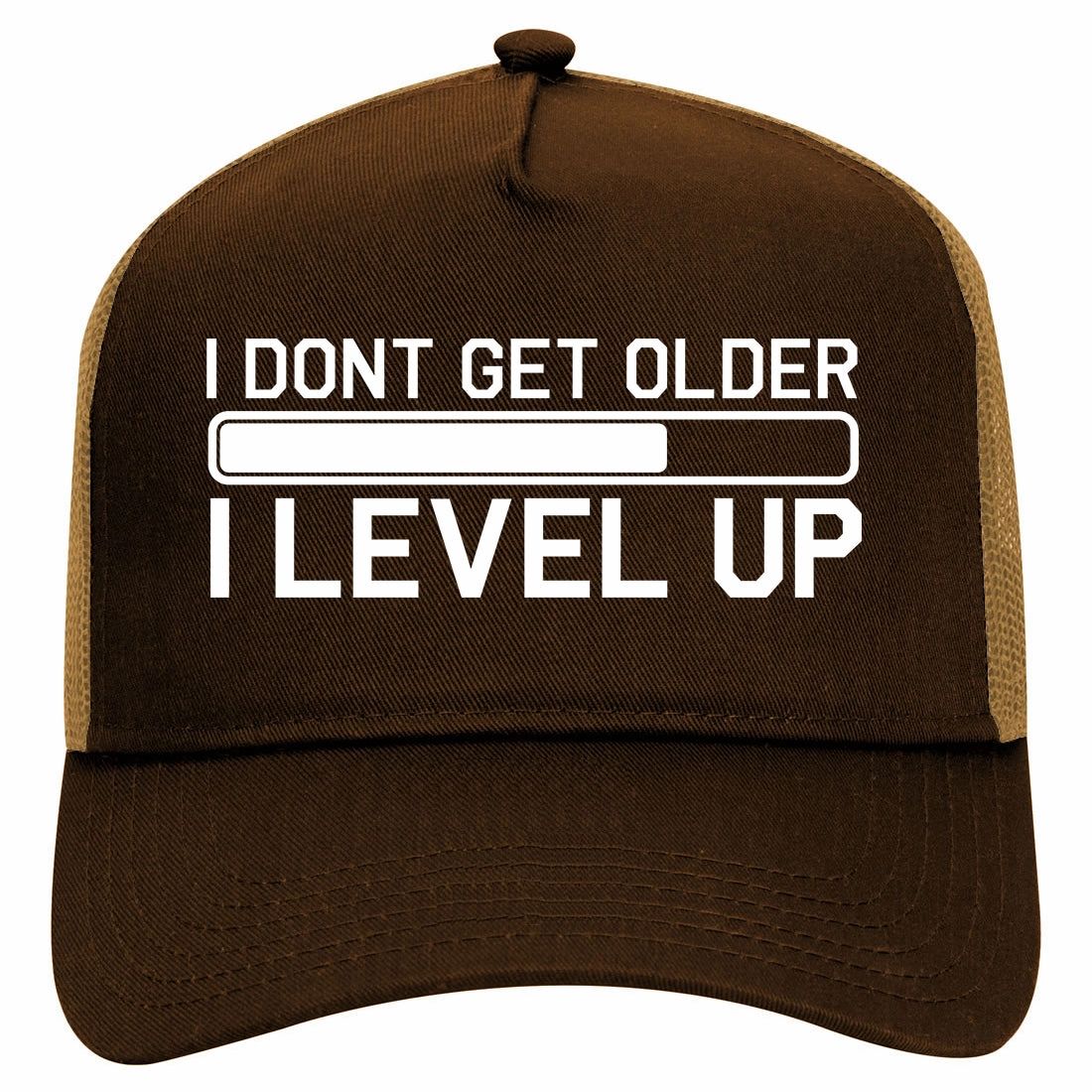 I Dont Get Older I Level Up Funny Birthday Retro Adult 5 Panel Mesh Trucker Hat