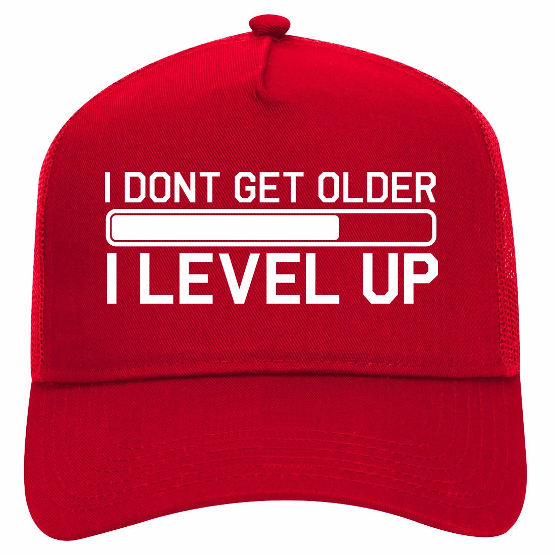 I Dont Get Older I Level Up Funny Birthday Retro Adult 5 Panel Mesh Trucker Hat
