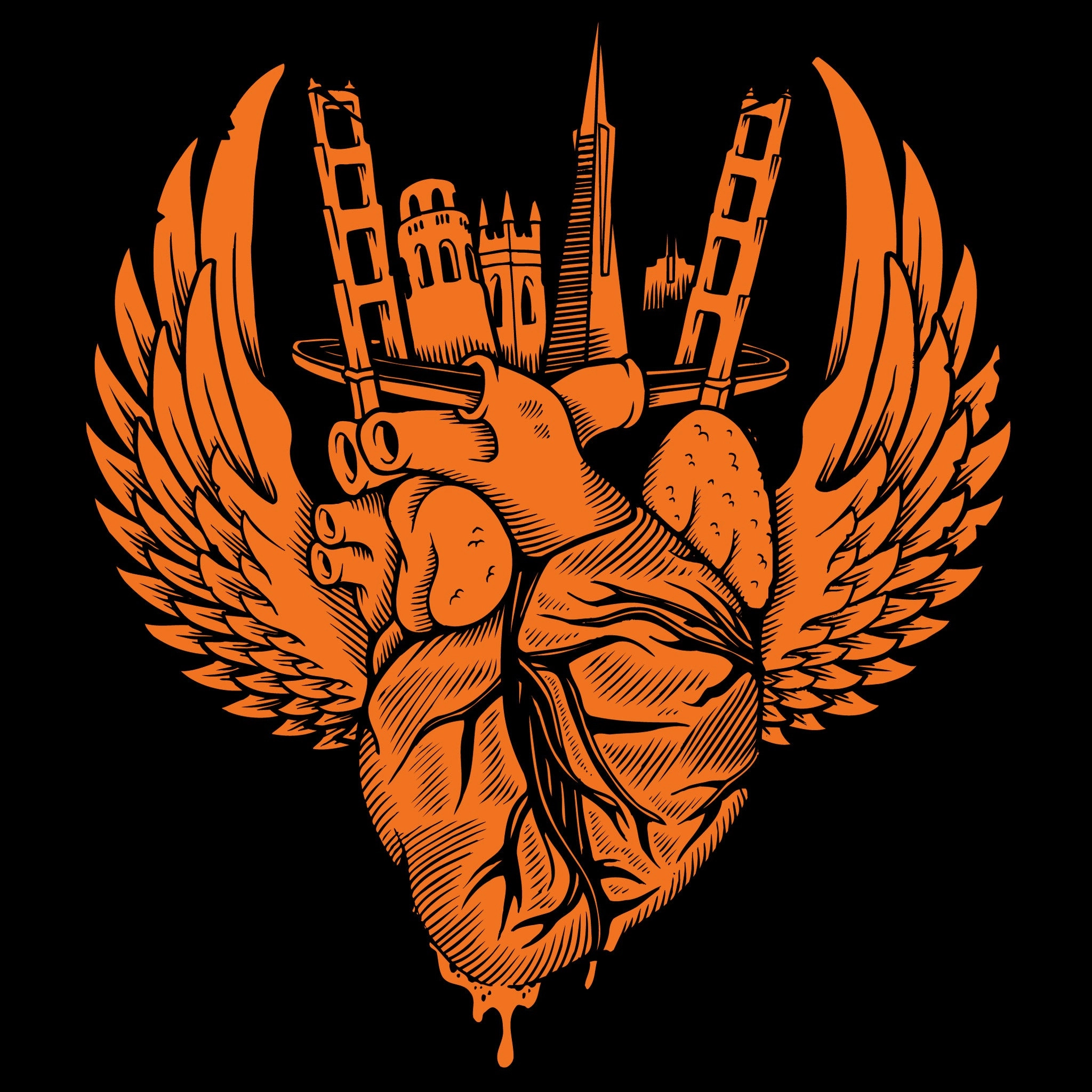 I Left My Heart Snapback Cap by Jeremy Fish