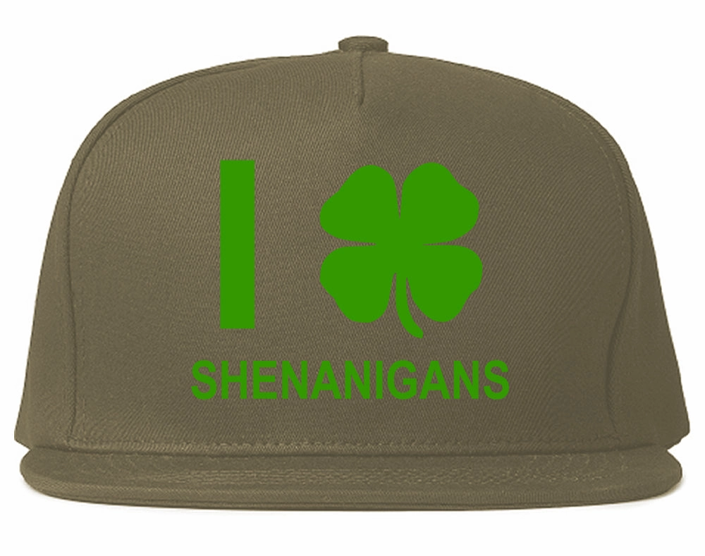 I Love Shenanigans Shamrock Mens Snapback Hat