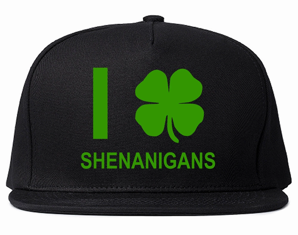 I Love Shenanigans Shamrock Mens Snapback Hat