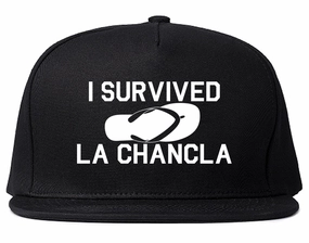 I Survived La Chancla Funny Spanish Mens Snapback Hat