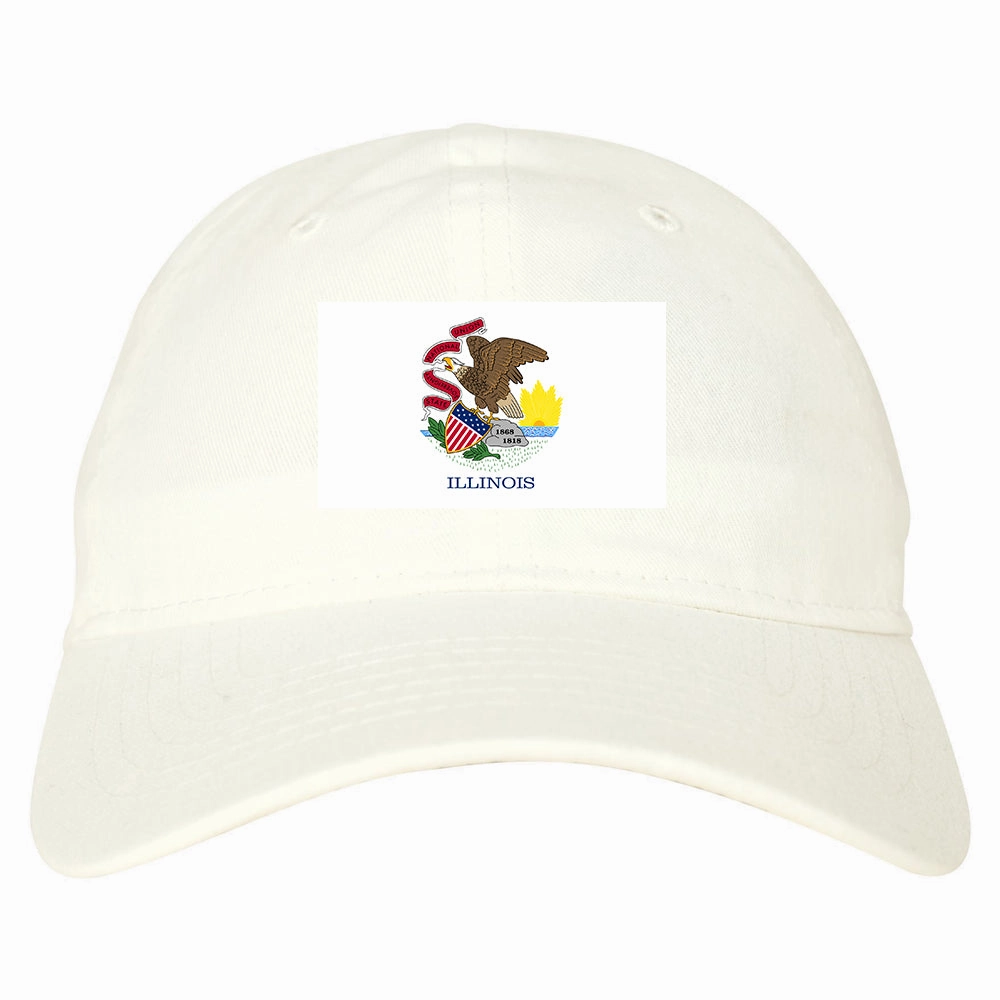Illinois State Flag IL Chest Mens Dad Hat