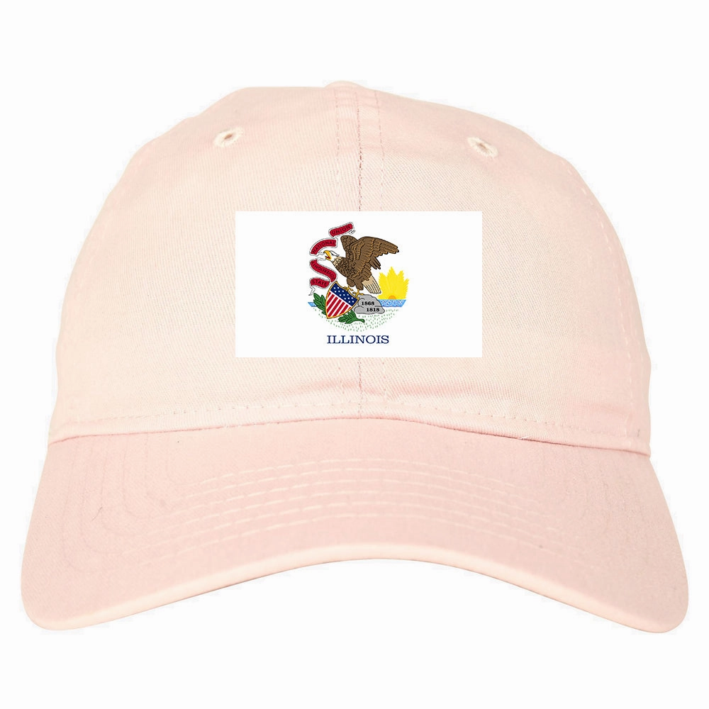 Illinois State Flag IL Chest Mens Dad Hat
