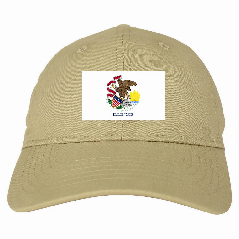 Illinois State Flag IL Chest Mens Dad Hat