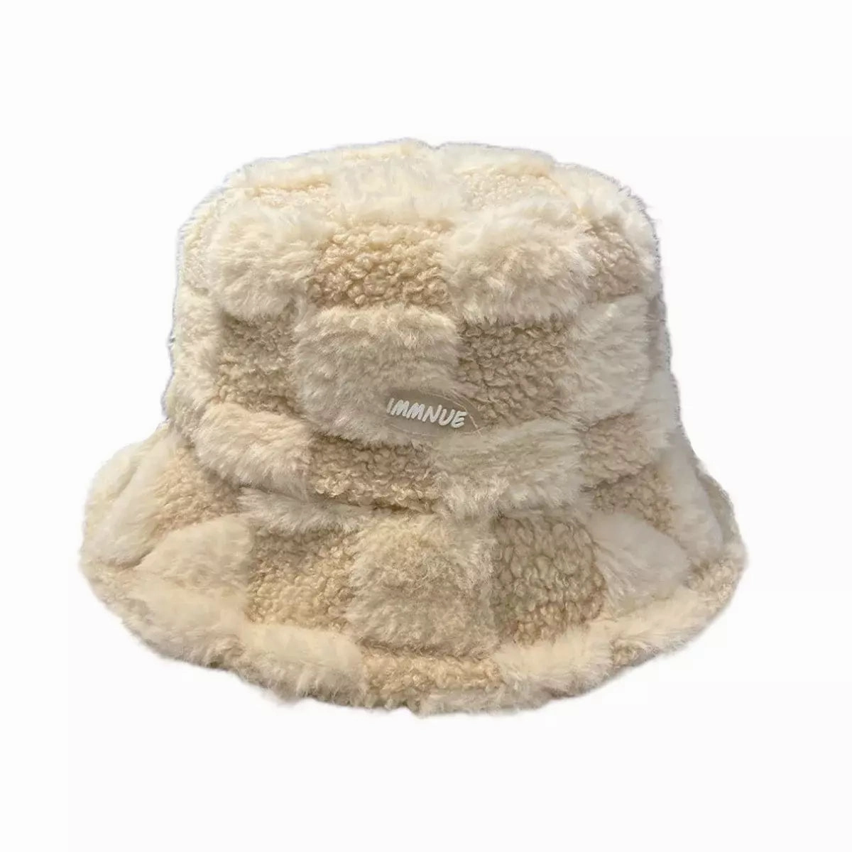 IMMNUE Plaid Fur Bucket Hat