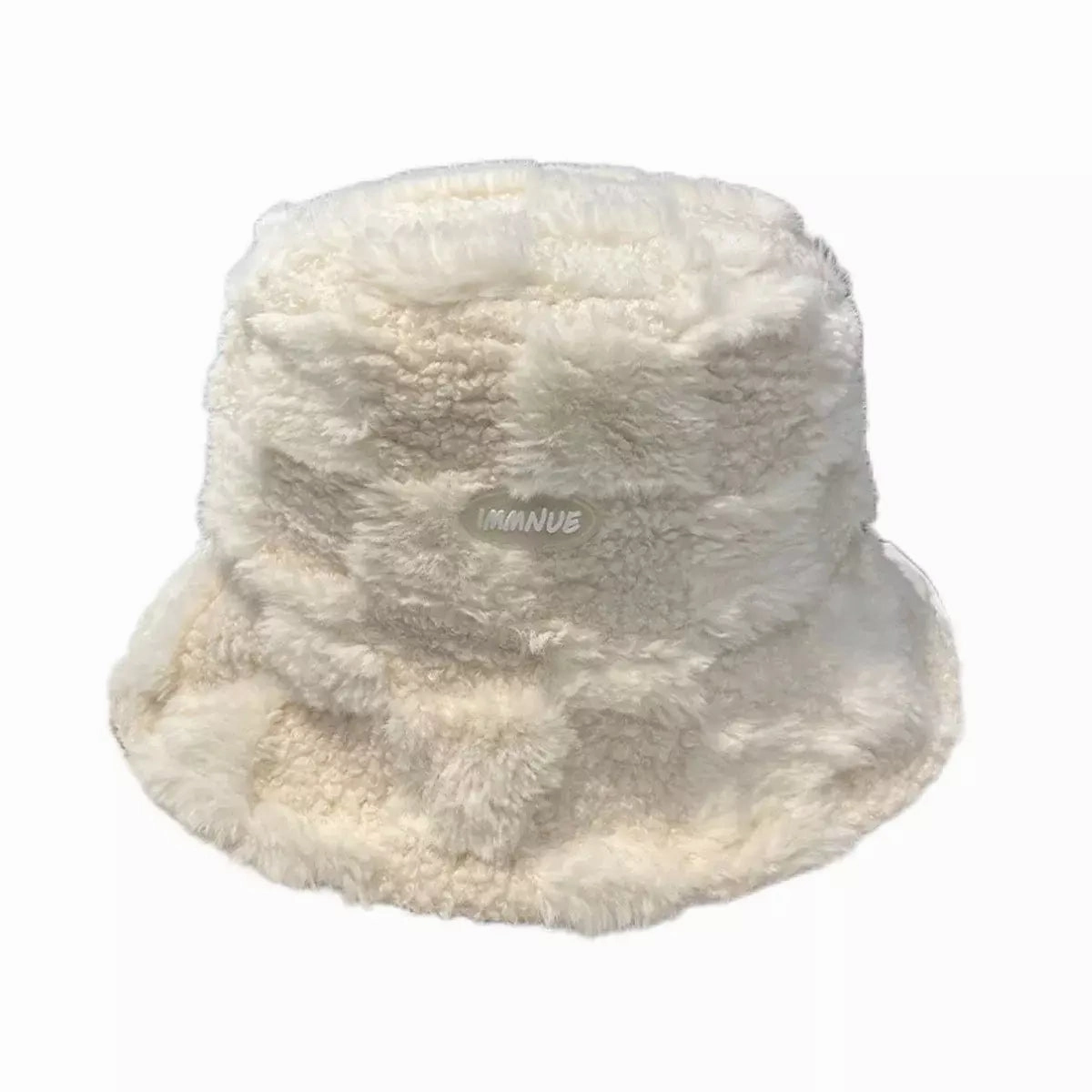 IMMNUE Plaid Fur Bucket Hat