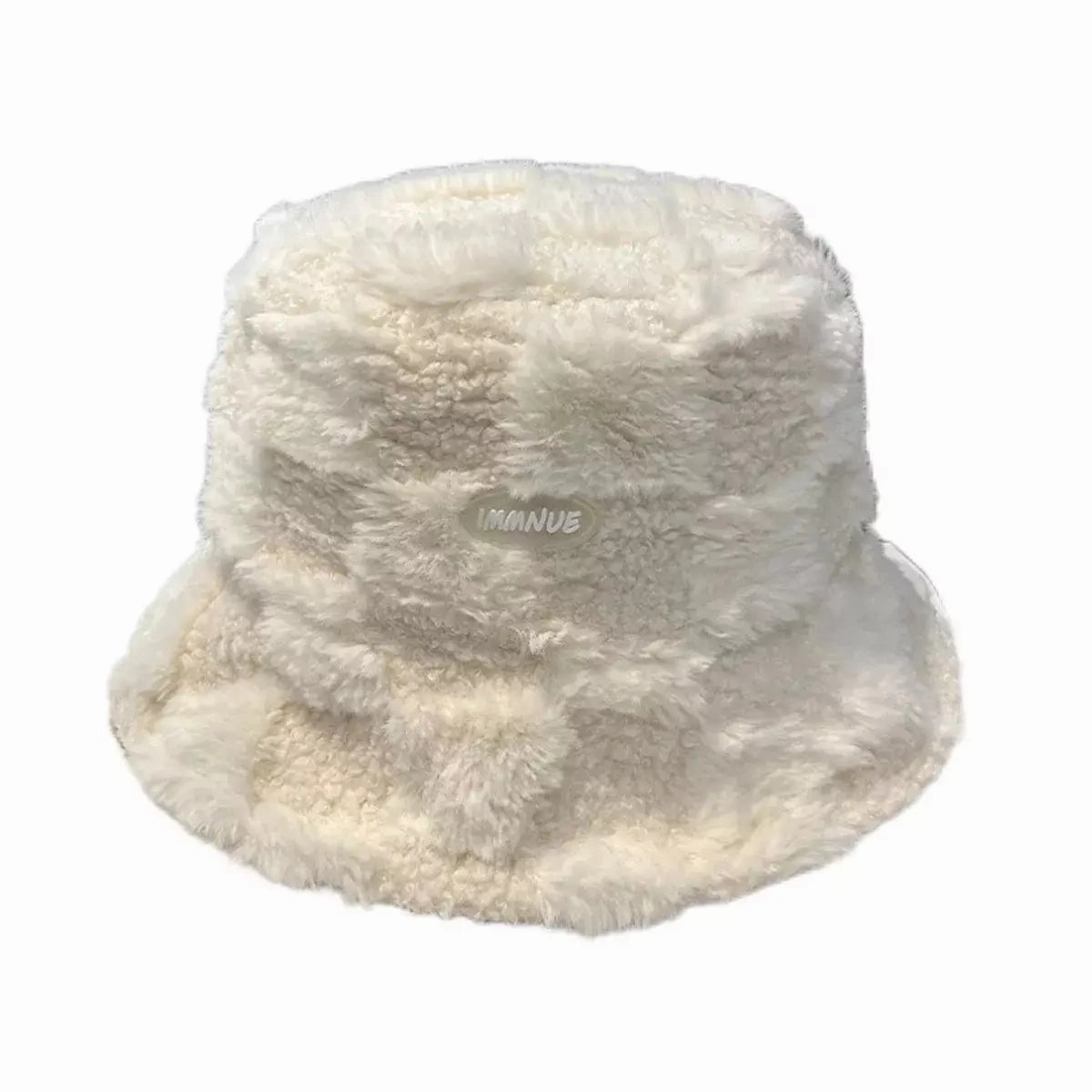 IMMNUE Plaid Fur Bucket Hat