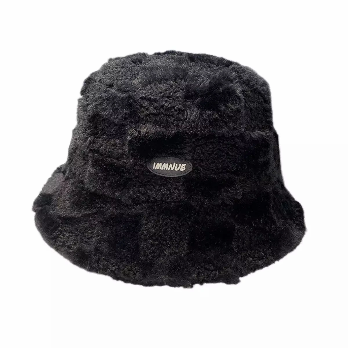 IMMNUE Plaid Fur Bucket Hat