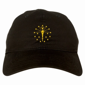 Indiana State Flag Outline Mens Dad Hat
