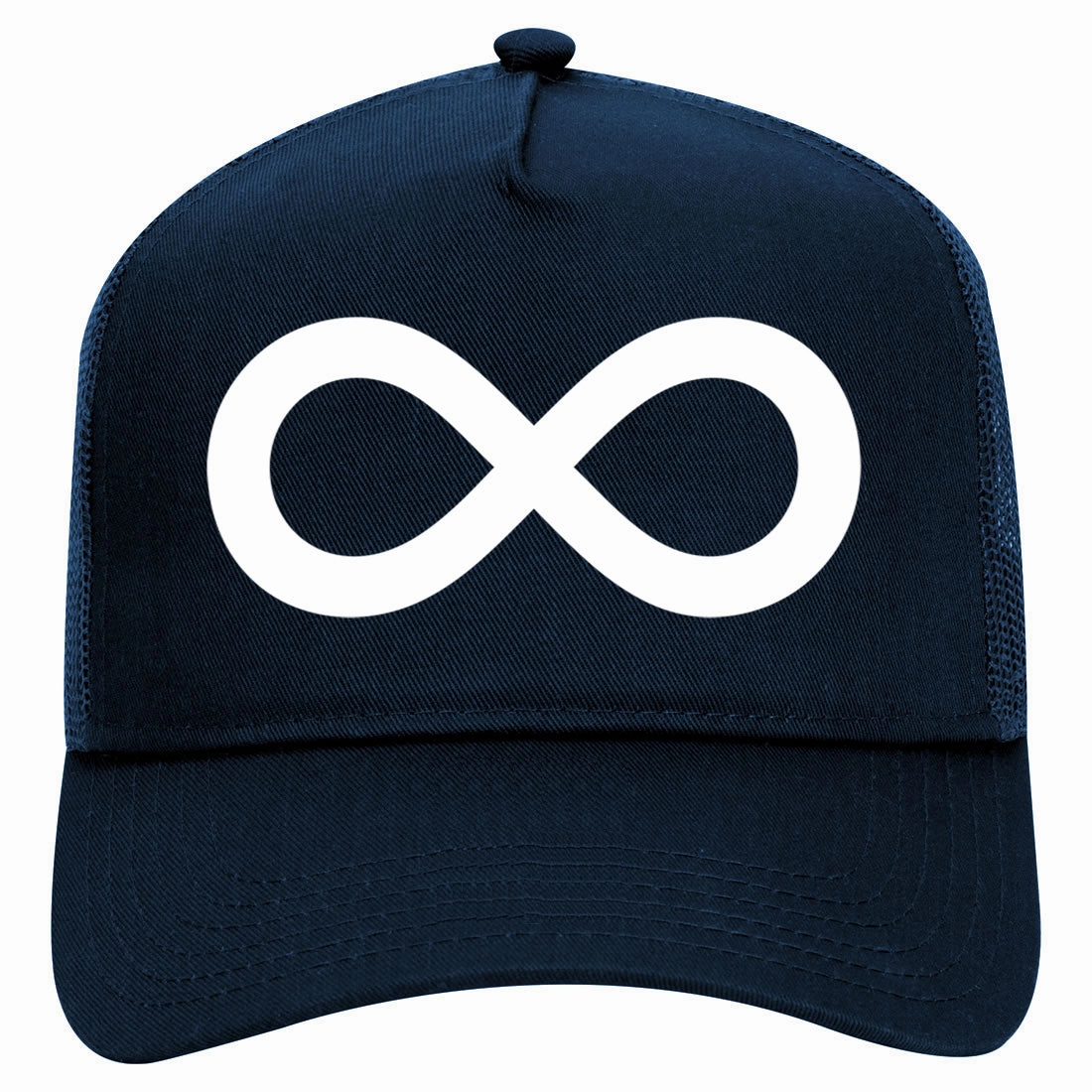 Infinity Symbol Retro Adult 5 Panel Mesh Trucker Hat