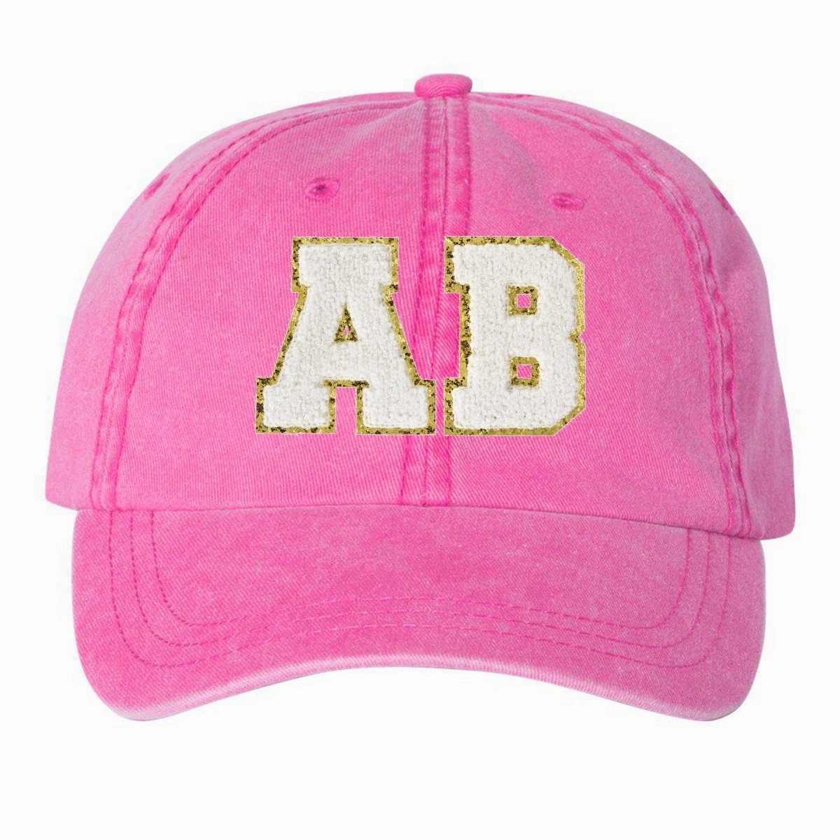 Initialed Letter Patch Baseball Hat