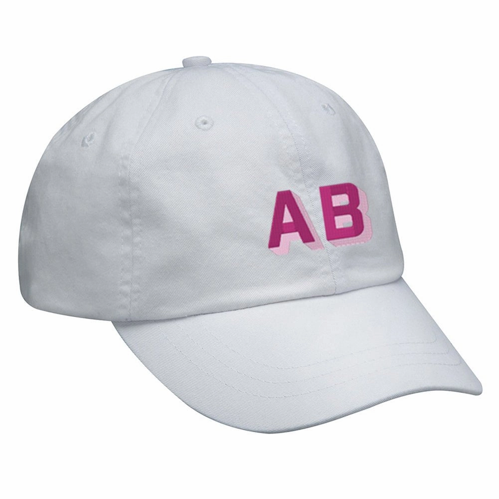 Initialed Shadow Block Letters Baseball Hat