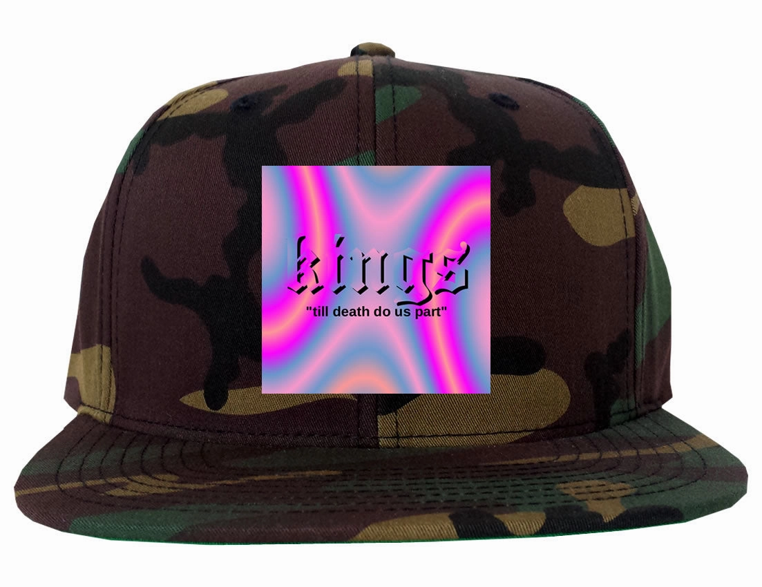 Iridescent Till Death Box Logo Mens Snapback Hat Cap