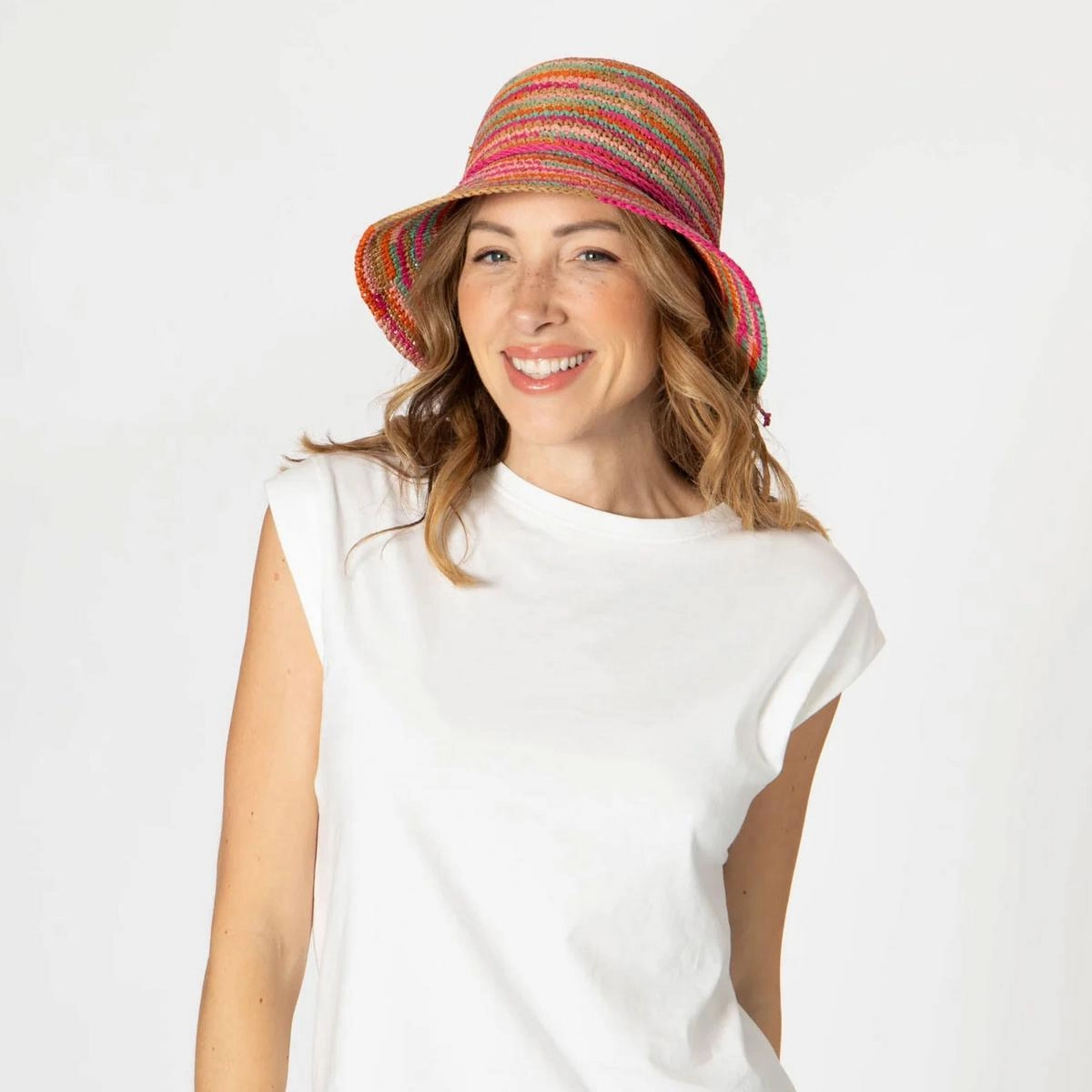 Iris Raffia Straw Bucket Hat