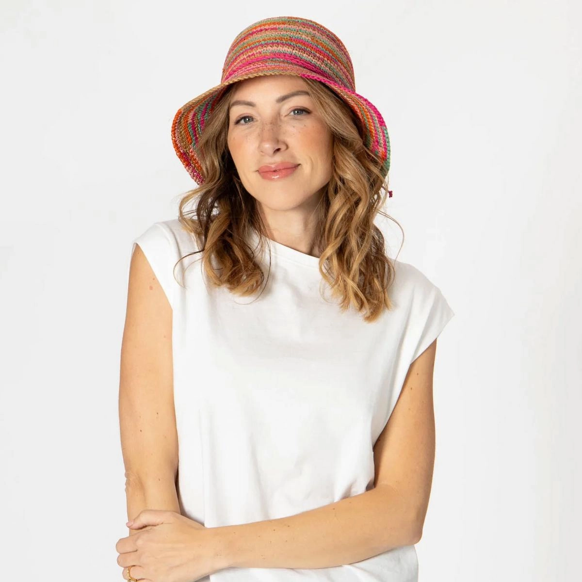 Iris Raffia Straw Bucket Hat