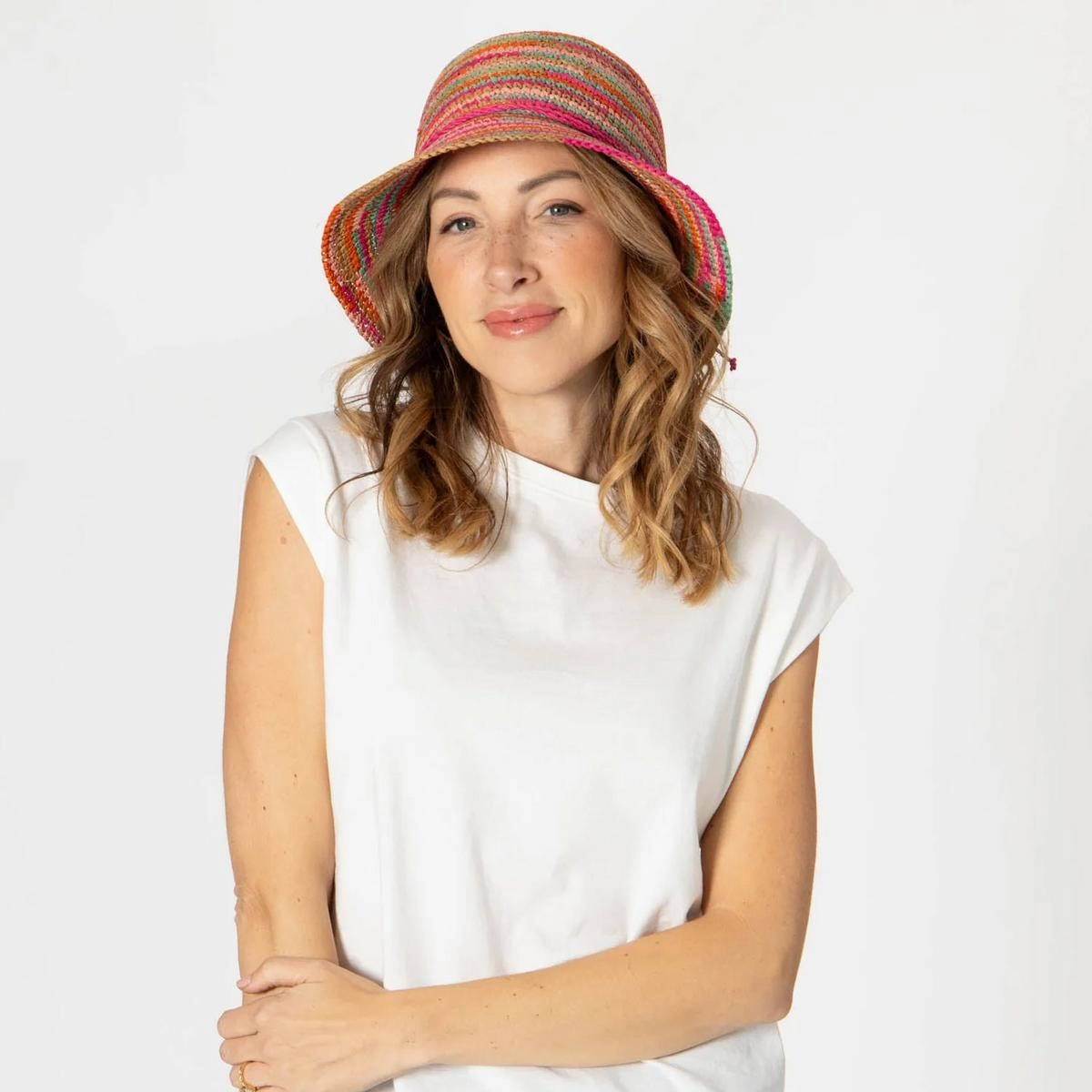 Iris Raffia Straw Bucket Hat
