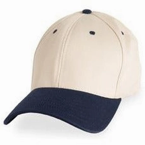 Ivory with Navy Blue Visor - Unstructured Baseball Cap