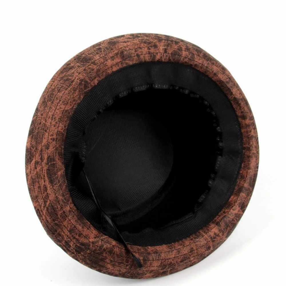 J&M Vintage Leather Porkpie Hat