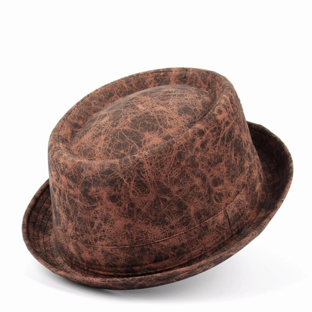 J&M Vintage Leather Porkpie Hat