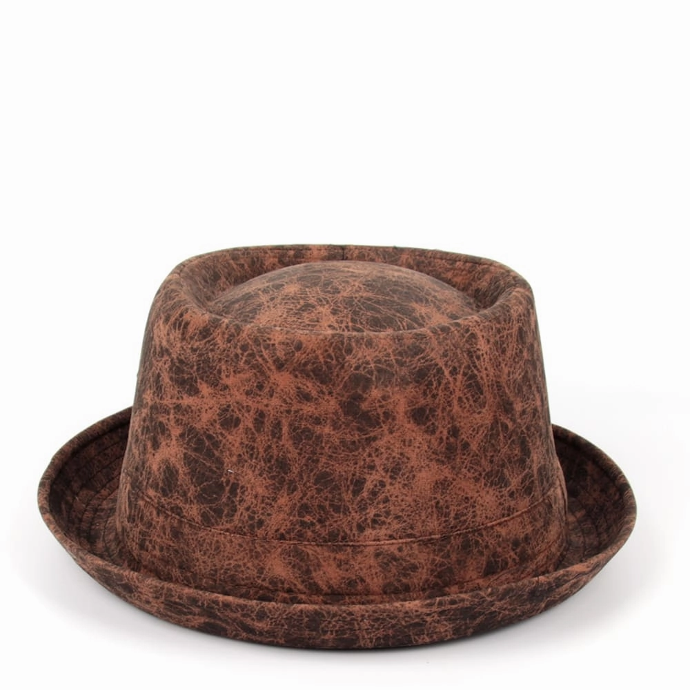 J&M Vintage Leather Porkpie Hat