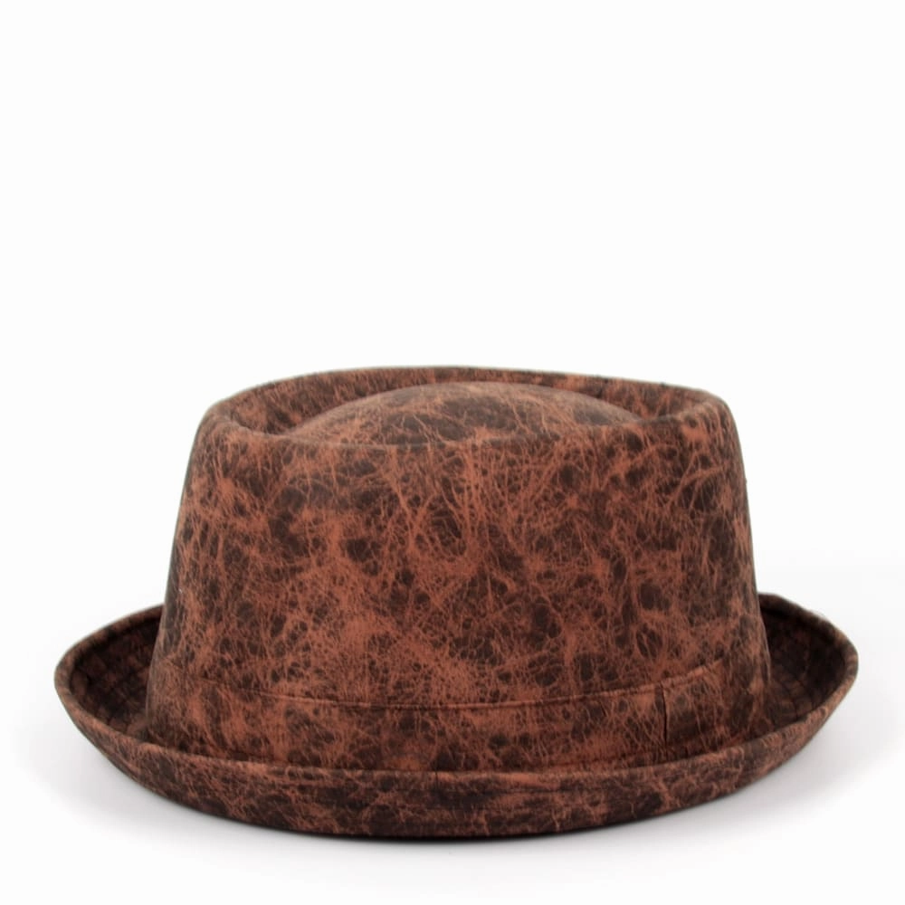 J&M Vintage Leather Porkpie Hat