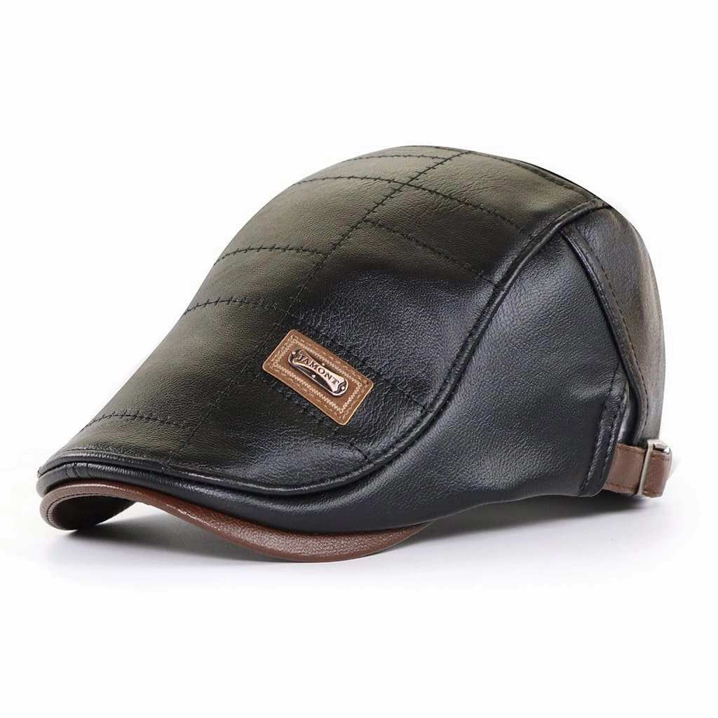 Jamont Leather Flat Cap