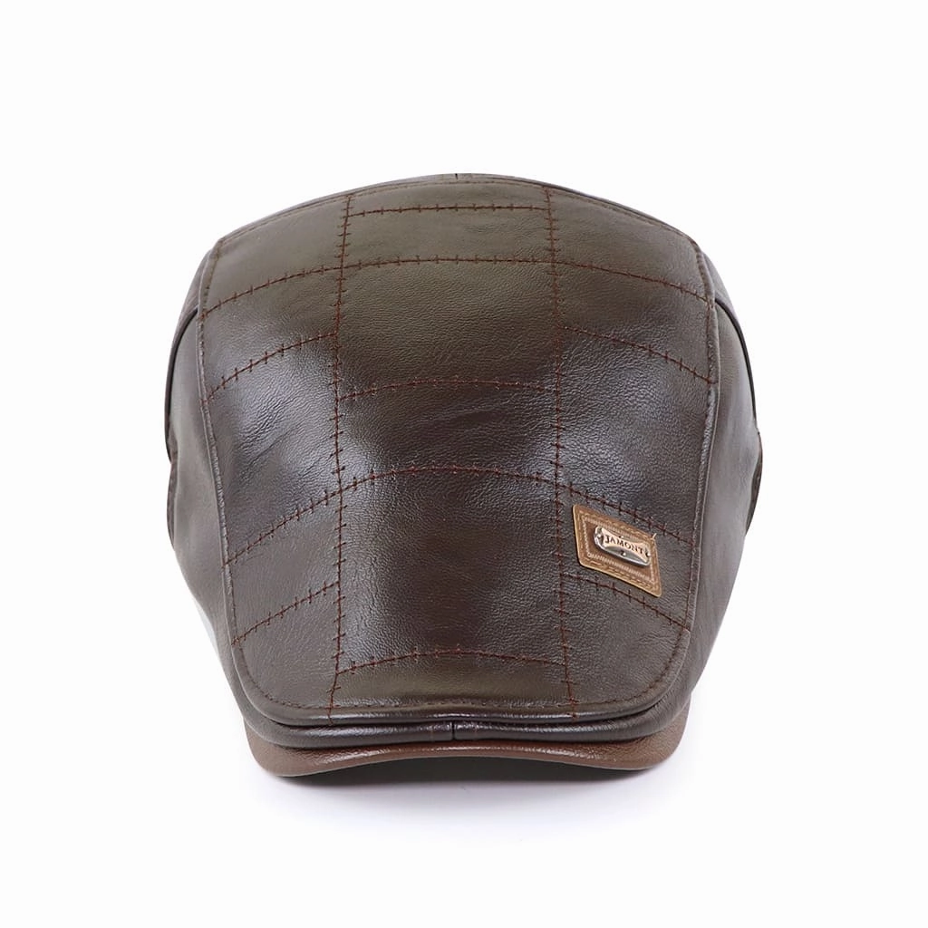 Jamont Leather Flat Cap