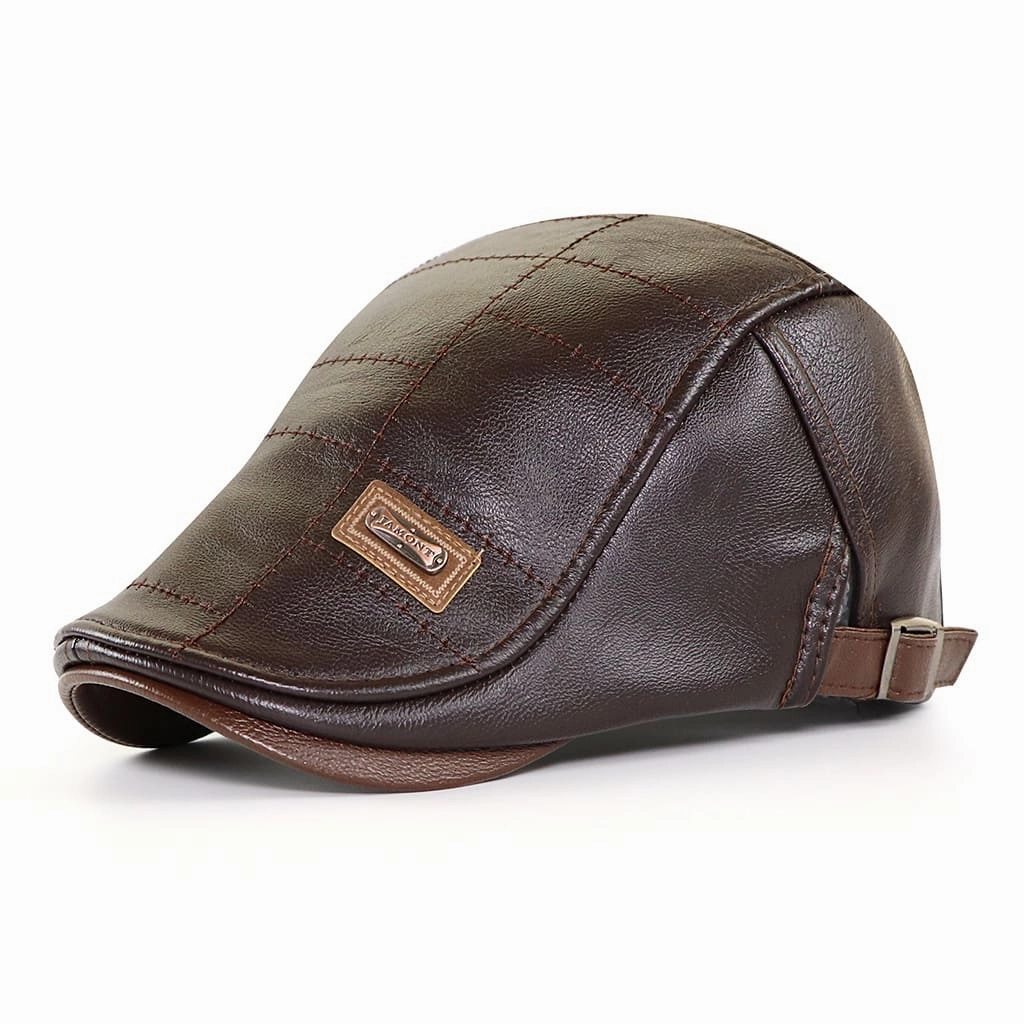 Jamont Leather Flat Cap